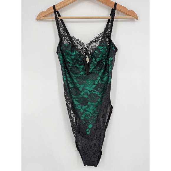 Victoria's Secret Other - Victoria's Secret Vintage Lace Mesh Bodysuit Lingerie Teddy Gold Label Medium M